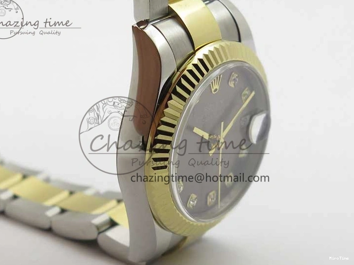 MiroTime 0127 SoftTouch Datejust 31mm 278273 SS YG BP Maker Best Edition Gray Diamonds Dial on SS YG Oyster Bracelet 2715